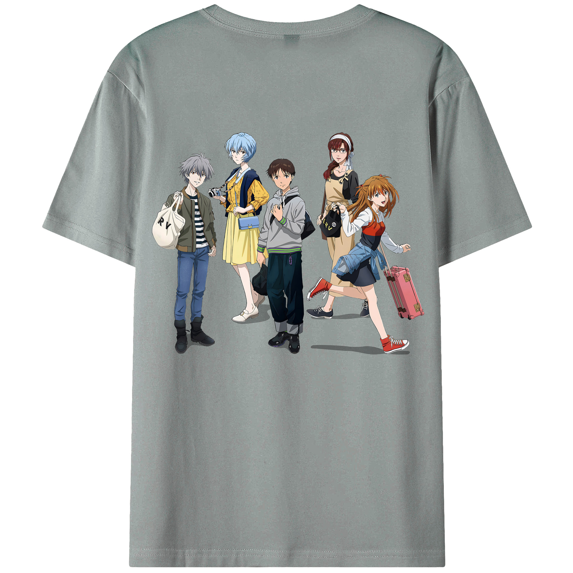 （画像用） EVA 新世紀エヴァンゲリオン 綿100％ メンズ半袖Tシャツ（バックプリント） 通気性